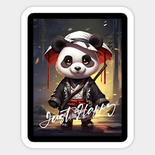 Just Happy Panda Boy Sticker